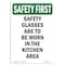 Signmission OSHA Sign, Glasses Are To Worn, 14in X 10in Rigid Plastic, 10" W, 14" H, Portrait OS-SF-P-1014-V-11301 - alternate 1